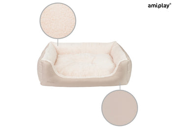 Amiplay Aspen XXL hundbädd soffa beige 114x90x25cm