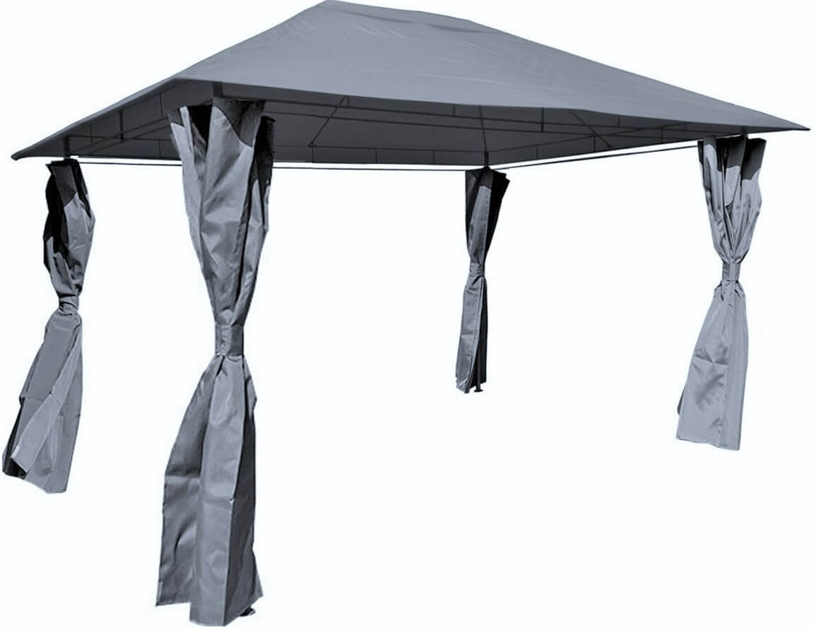 Takduk till trädgårdspaviljong 3 x 4 m – NIKO-kompatibel, PA-belagd polyester, grå