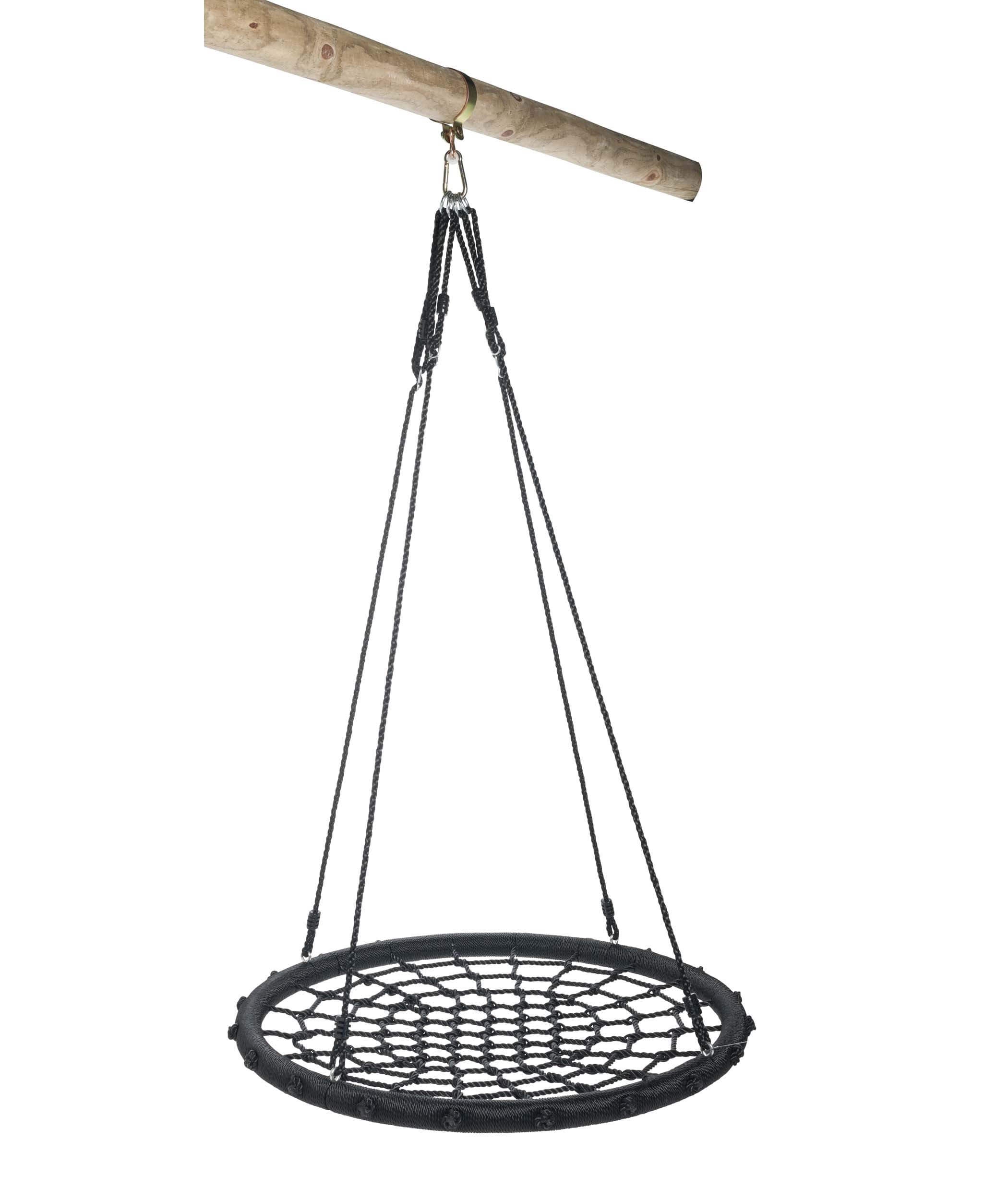 SwingKing Hämähäkki Keinuistuin, Musta, Ø 60cm