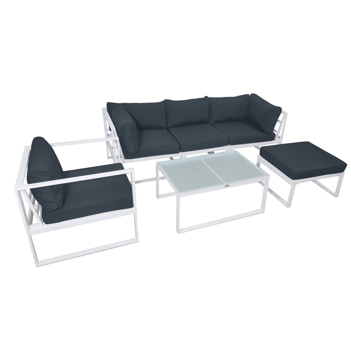 POHJOLA GARDEN 5-istuttava Ulkosohvaryhmä ISLA, Valkoinen/harmaa