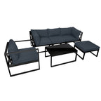POHJOLA GARDEN 5-istuttava Ulkosohvaryhmä ISLA, Musta/harmaa