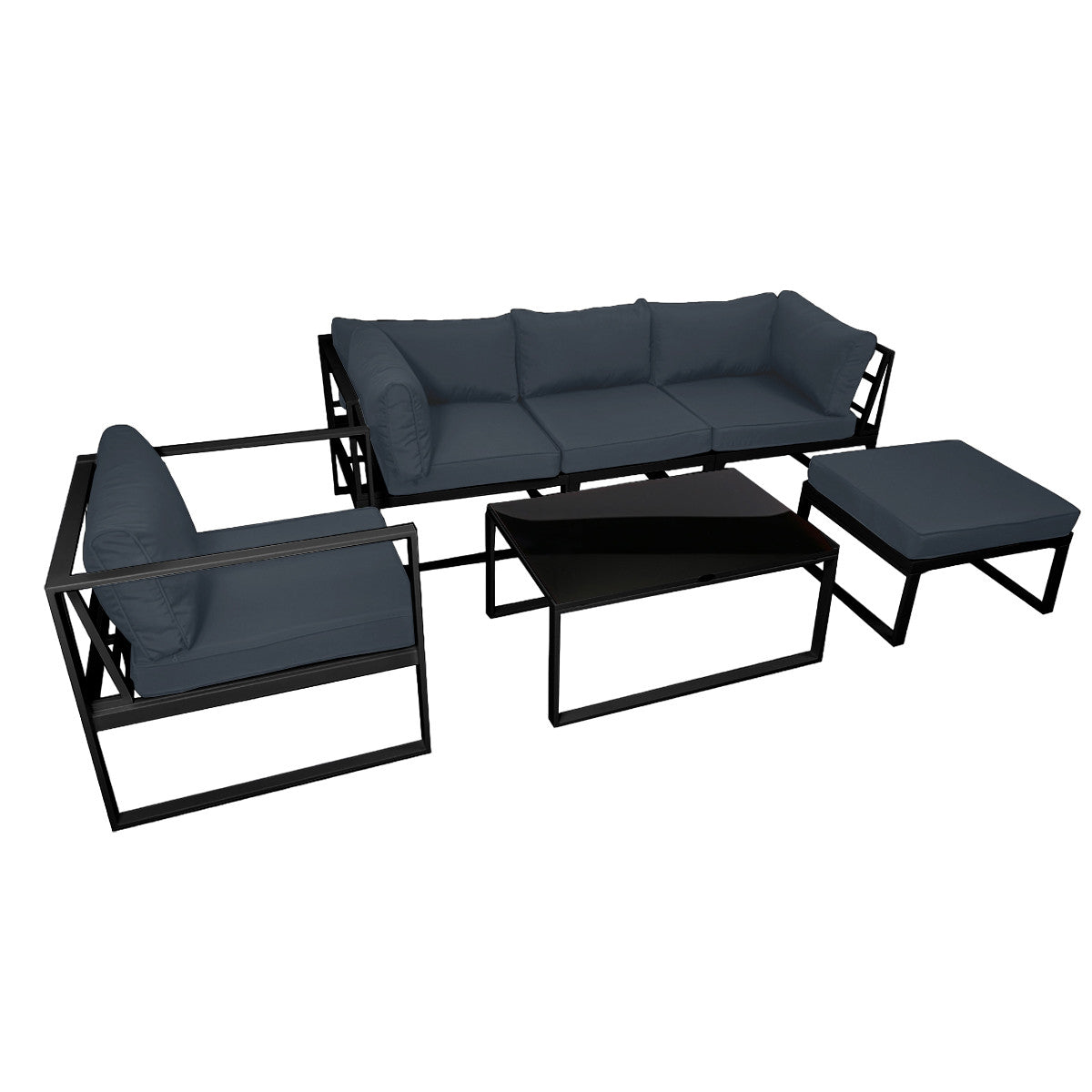 POHJOLA GARDEN 5-istuttava Ulkosohvaryhmä ISLA, Musta/harmaa