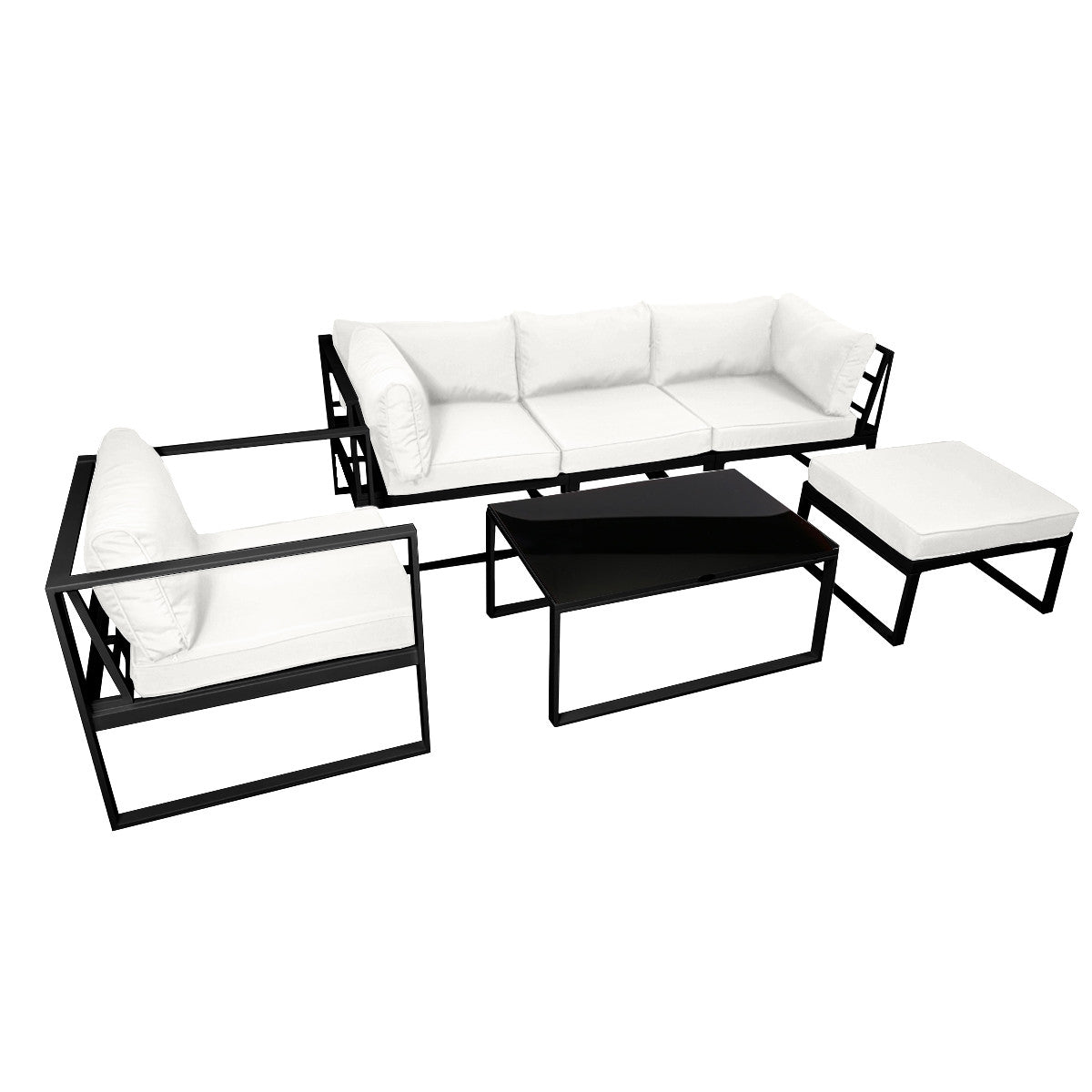 POHJOLA GARDEN 5-istuttava Ulkosohvaryhmä ISLA, Musta / Vaalea Beige