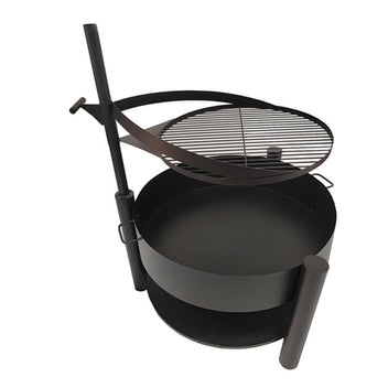 Utomhusgrill 80 x 80 cm – 60 cm grillgaller, 2 mm stål, svart