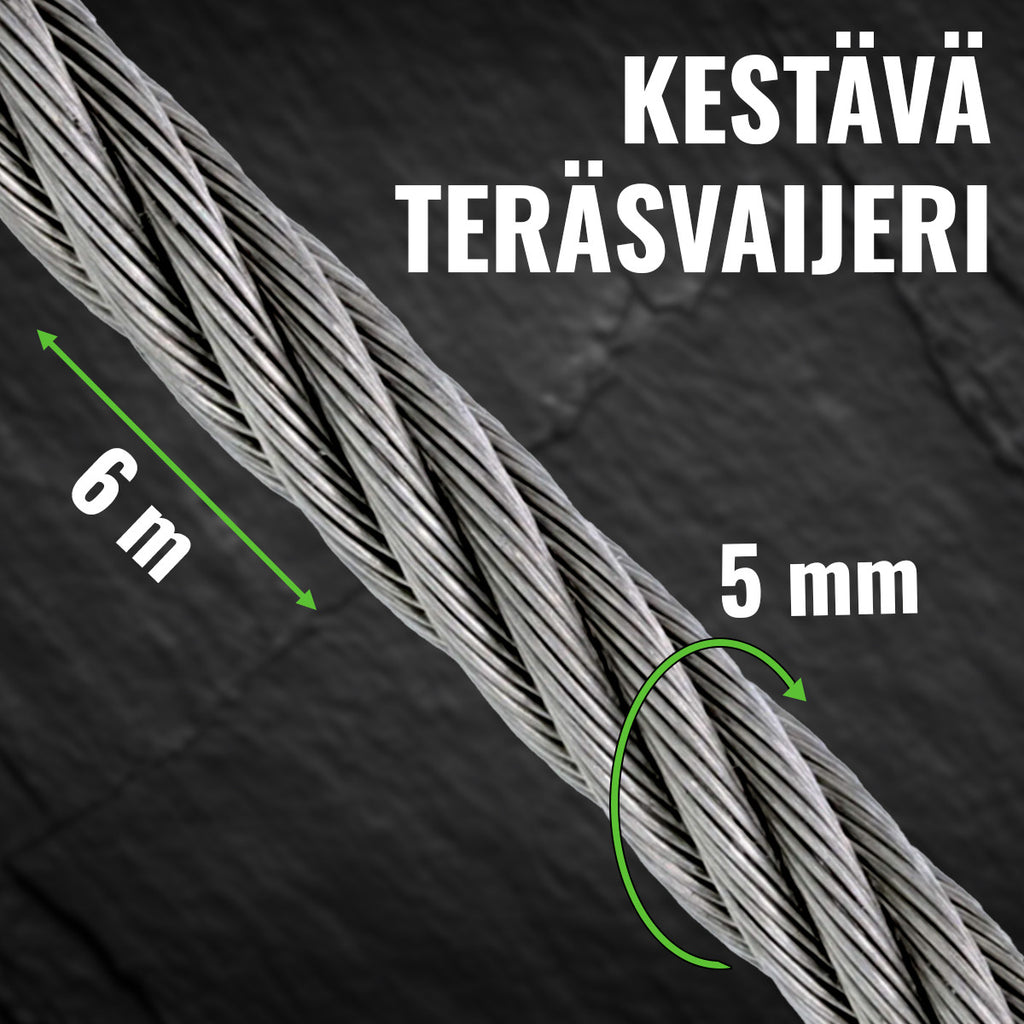 POHJOLA MOTORS 1361 kg / 3000 lbs Sähkövinssi Kaukosäätimellä, EXTRASTRONG  6m x 5mm Vaijeri