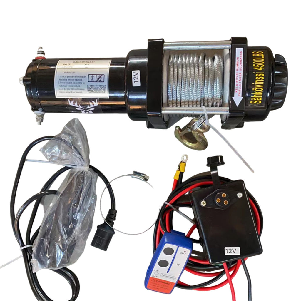 POHJOLA MOTORS 2025 kg / 4500 lbs Sähkövinssi Kaukosäätimellä, EXTRASTRONG 10m x 5,4mm Vaijeri