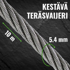 POHJOLA MOTORS 2025 kg / 4500 lbs Sähkövinssi Kaukosäätimellä, EXTRASTRONG 10m x 5,4mm Vaijeri