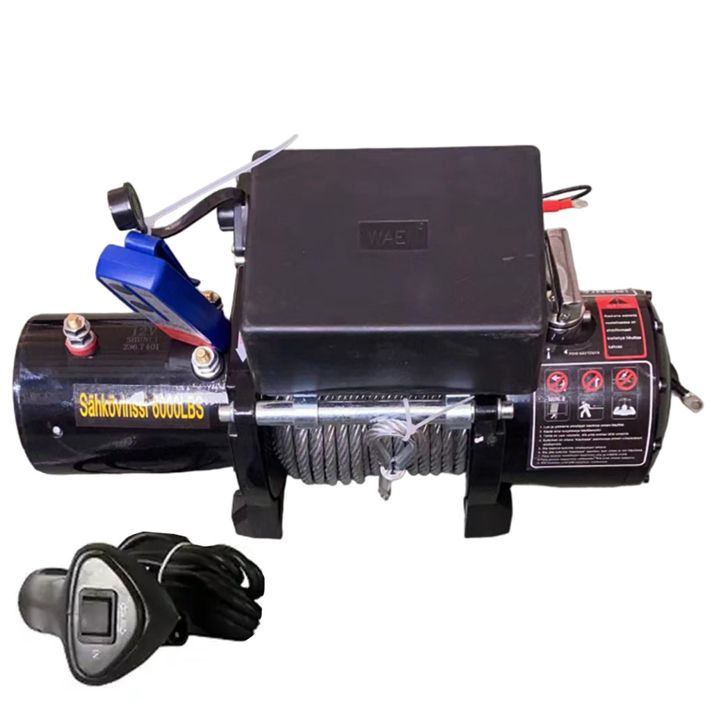 POHJOLA MOTORS 2722 kg / 6000 lbs Sähkövinssi STRONG Kaukosäätimellä, EXTRASTRONG 20m x 6,4mm Vaijeri