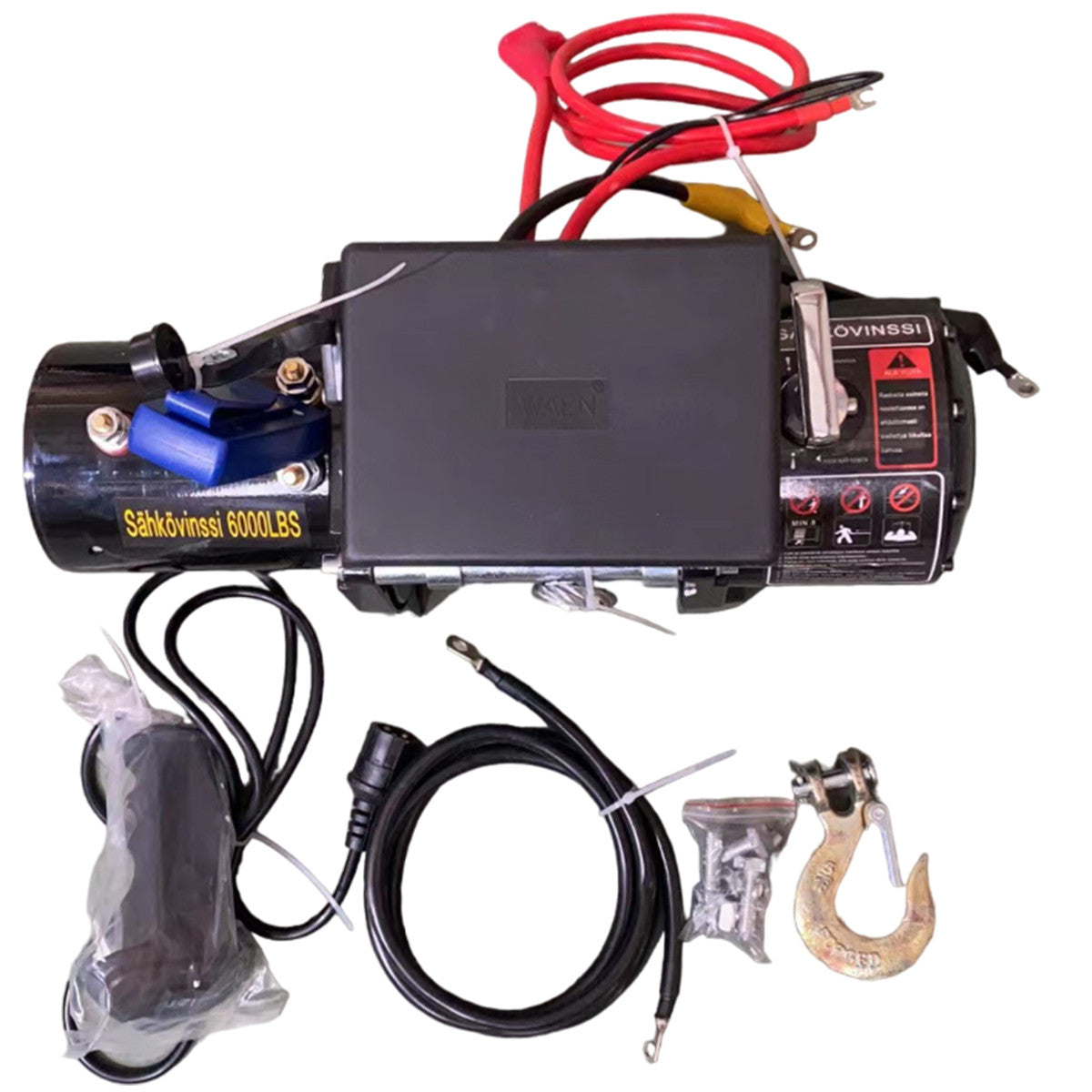 POHJOLA MOTORS 2722 kg / 6000 lbs Sähkövinssi STRONG Kaukosäätimellä, EXTRASTRONG 20m x 6,4mm Vaijeri