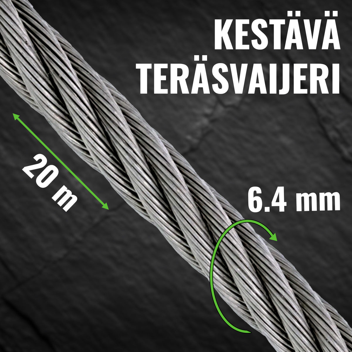POHJOLA MOTORS 2722 kg / 6000 lbs Sähkövinssi STRONG Kaukosäätimellä, EXTRASTRONG 20m x 6,4mm Vaijeri