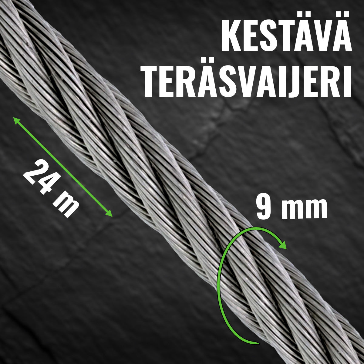 POHJOLA MOTORS 5443 kg / 12000 lbs Sähkövinssi STRONG Kaukosäätimellä, EXTRASTRONG 24m x 9mm Vaijeri