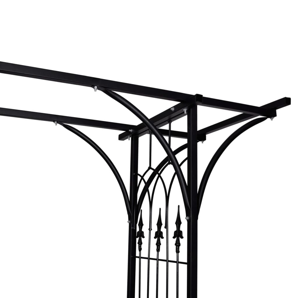 Trädgårdsbåge 200x52x204 cm, svart, stål