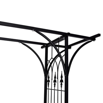Trädgårdsbåge 200x52x204 cm, svart, stål