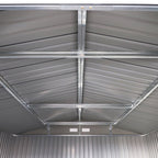 teräksinen työkaluvaja pohjalevyllä 20m³ työkaluvaja puutarhavaja polkupyörävaja hiilenharmaa 340 x 386 x 200 cm