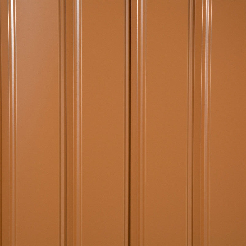 teräksinen työkaluvaja pohjalevyllä 20m³ työkaluvaja puutarhavaja polkupyörävaja ruskea 340 x 386 x 200 cm