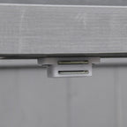 työkalukaappi, pariovinen, saranoitu kansi, 2 hyllyä, säänkestävä, luonnonpuu, harmaa, 74 x 43 x 88cm.