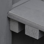 työkalukaappi, pariovinen, saranoitu kansi, 2 hyllyä, säänkestävä, luonnonpuu, harmaa, 74 x 43 x 88cm.