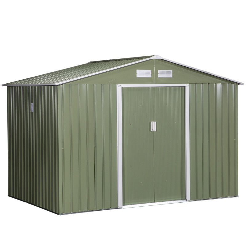 työkaluvajassa liukuovet 2,77 x 1,95 x 1,92 cm metallia vaaleanvihreä