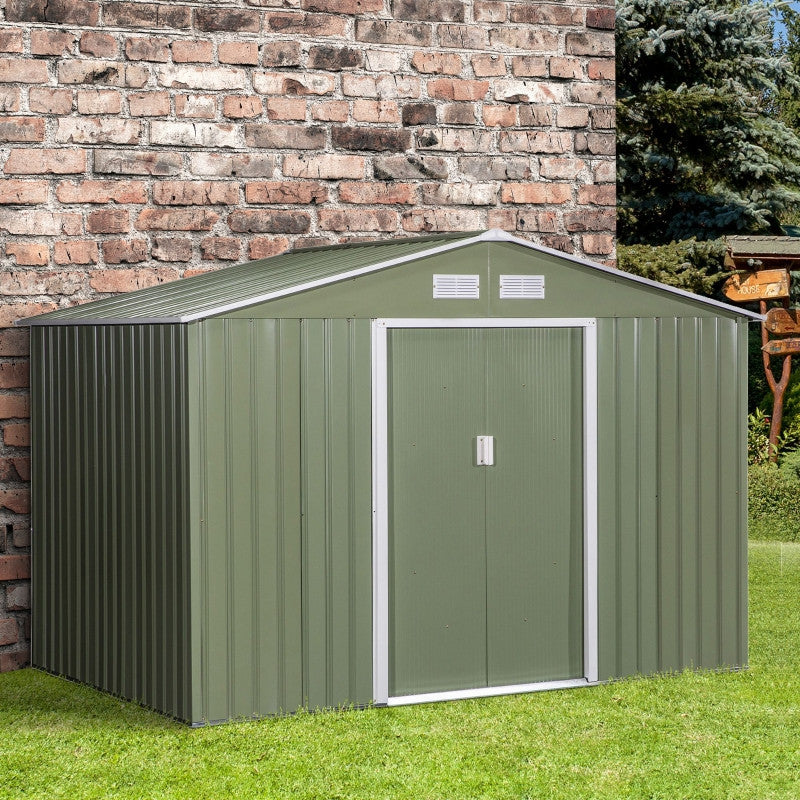 työkaluvajassa liukuovet 2,77 x 1,95 x 1,92 cm metallia vaaleanvihreä