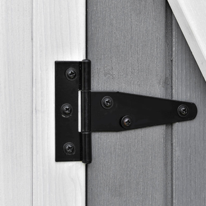 puutarhavaja 2 ovea asfalttikatto puutarhan säilytyskaappi kuusipuuta harmaa+valkoinen 139 x 75 x 160 cm