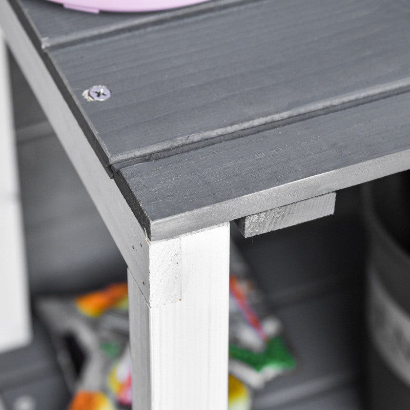 puutarhavaja 2 ovea asfalttikatto puutarhan säilytyskaappi kuusipuuta harmaa+valkoinen 139 x 75 x 160 cm