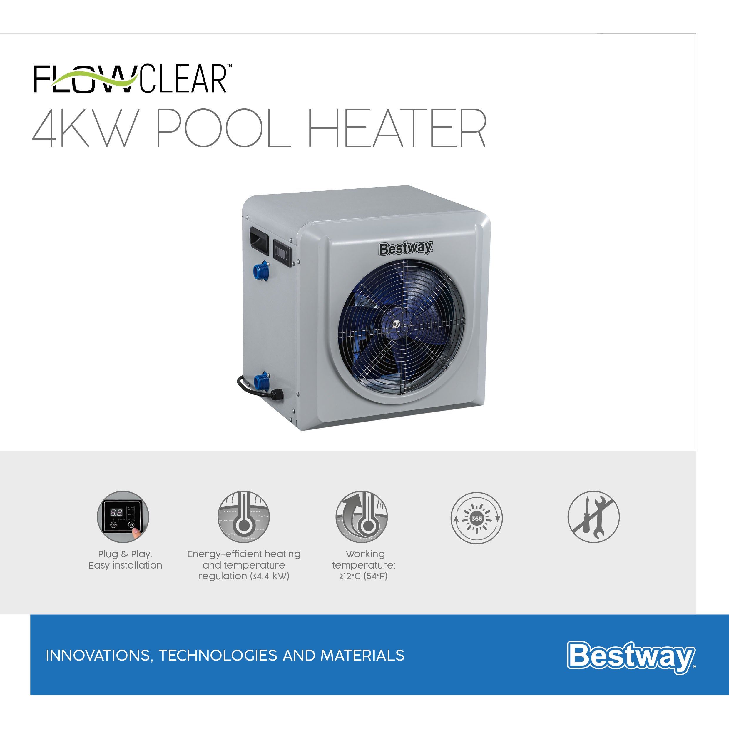 FLOWCLEAR 4KW SÄHKÖINEN ALLASLÄMMITIN