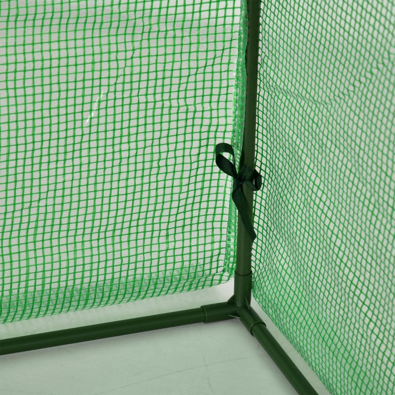 Tunnelväxthus, tre rullportar, slitstark presenning, stålram, grön, 2,95 x 1 x 0,8 m.