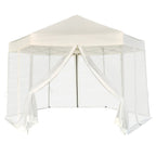 Sexkantigt pop-up-partytält, 6 väggar, grått, 3,6 x 3,1 m