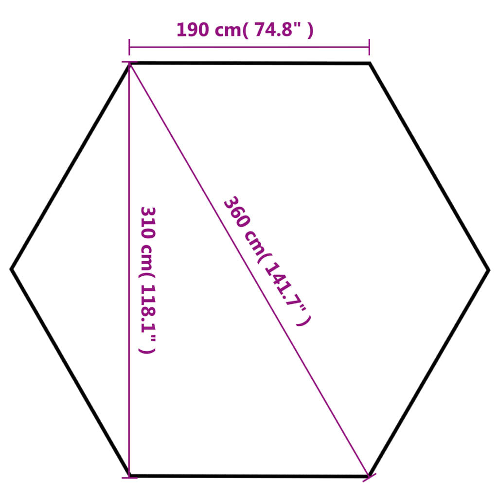 Sexkantigt pop-up-partytält, 6 väggar, grått, 3,6 x 3,1 m