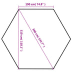 Sexkantigt pop-up-partytält, 6 väggar, grått, 3,6 x 3,1 m