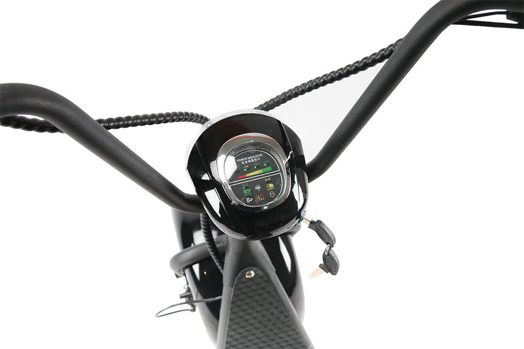 POHJOLA MOTORS 1000W Sähköskootteri 25km/h, Tehoakulla / Sähkö cruiser 2.0 Luxus, Musta