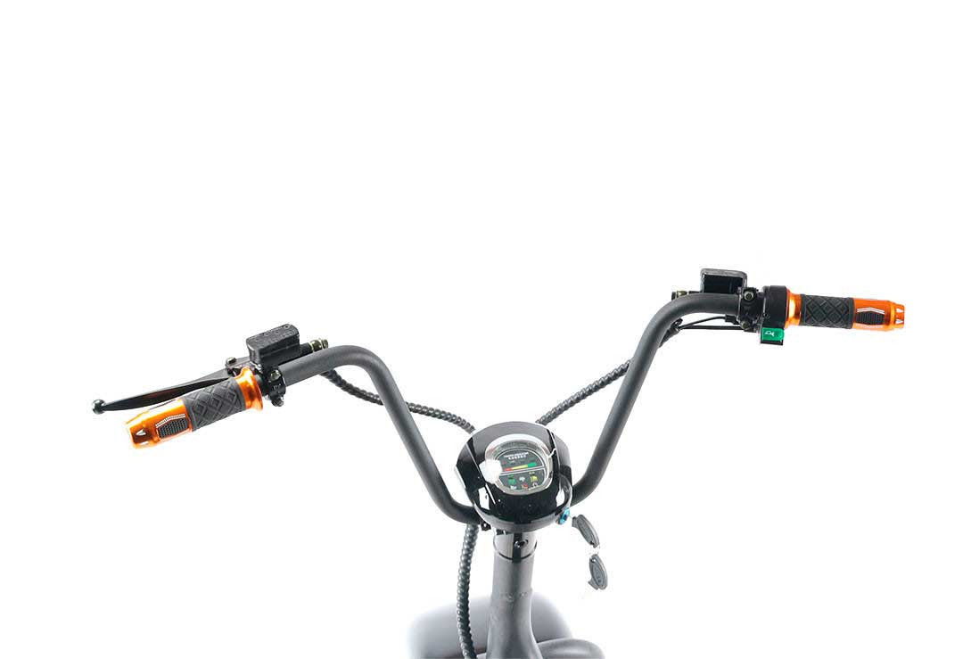 POHJOLA MOTORS 1000W Sähköskootteri 25km/h, Tehoakulla / Sähkö cruiser 2.0 Luxus, Musta