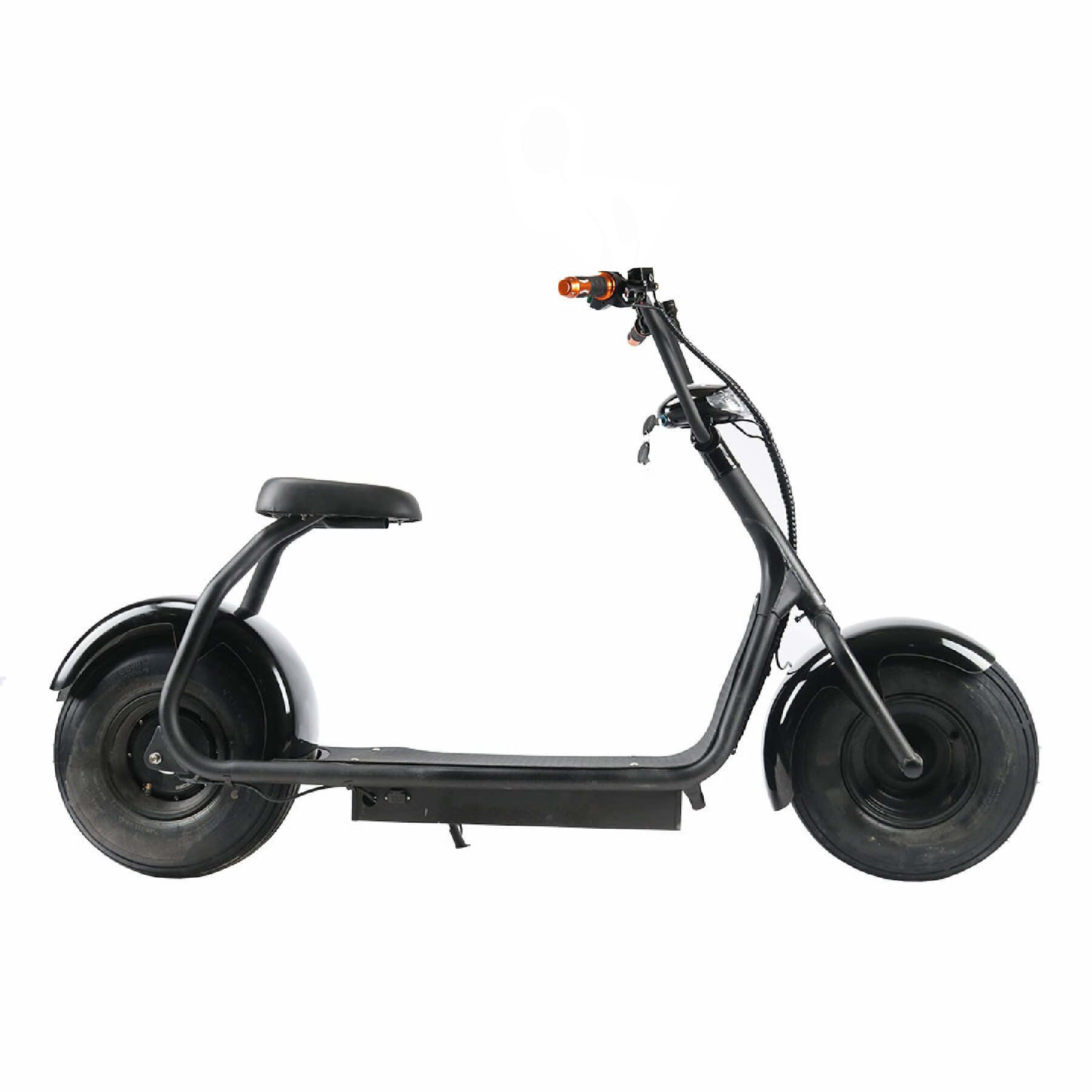 POHJOLA MOTORS 1000W Sähköskootteri 25km/h, Tehoakulla / Sähkö cruiser 2.0 Luxus, Musta