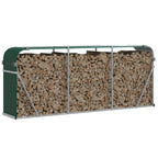 Polttopuuteline vihreä 234x45x100 cm galvanoitu teräs