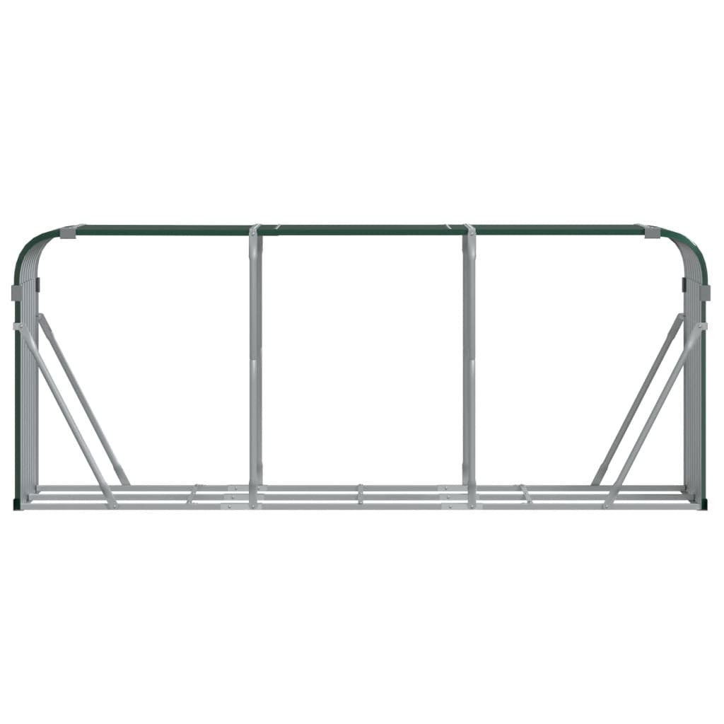 Polttopuuteline vihreä 234x45x100 cm galvanoitu teräs