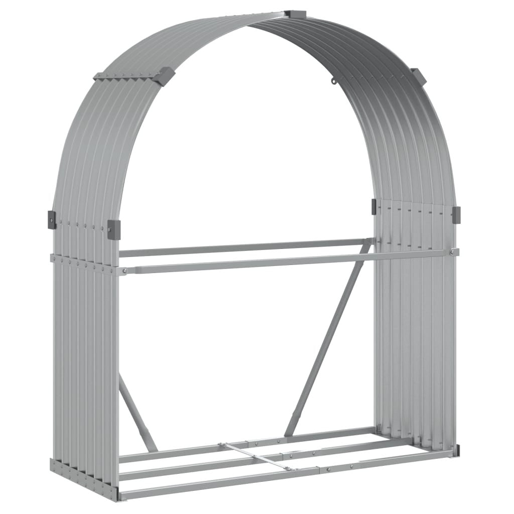 Vedställ, silver, 120x45x140 cm, galvaniserat stål