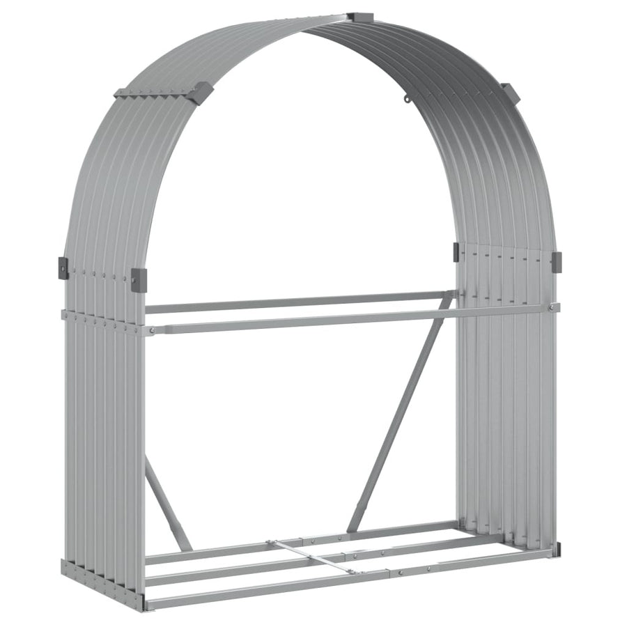 Vedställ, silver, 120x45x140 cm, galvaniserat stål