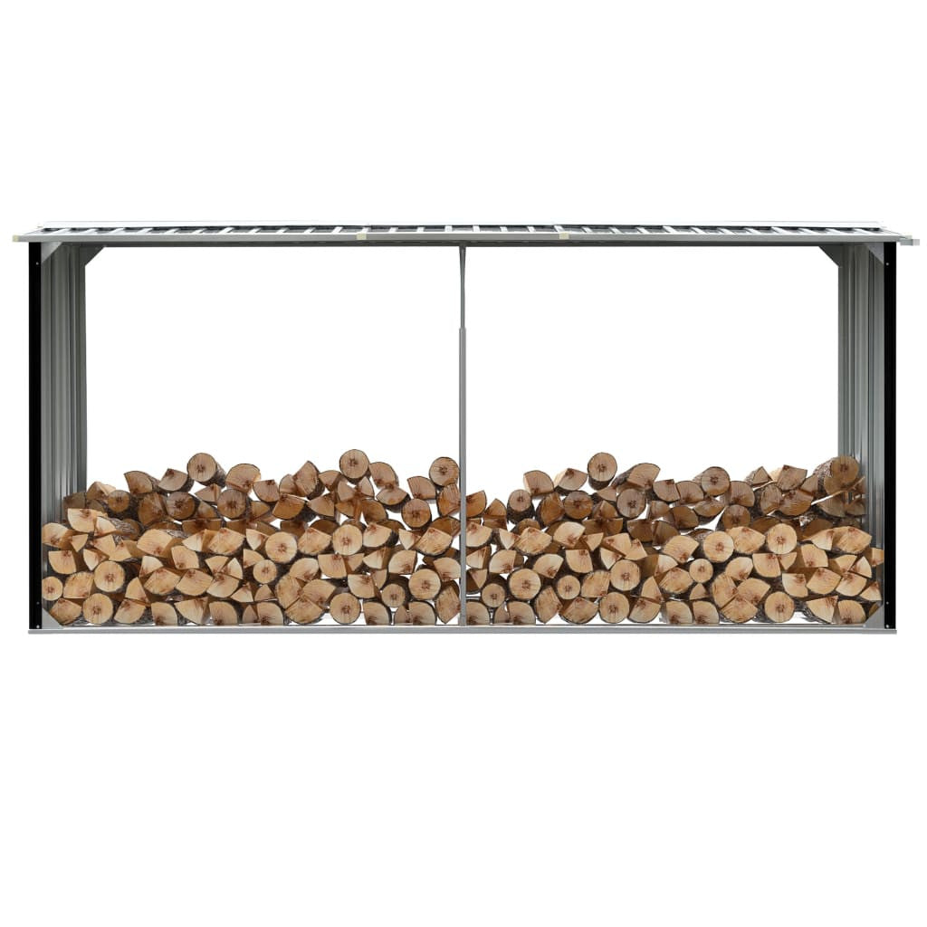 Puuvaja galvanoitu teräs 330x92x153 cm antrasiitti