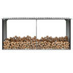 Puuvaja galvanoitu teräs 330x92x153 cm antrasiitti