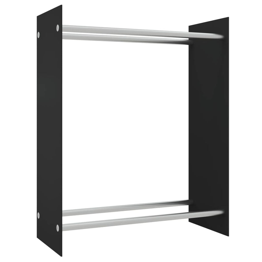 Vedställ, svart, 80x35x100 cm, härdat glas