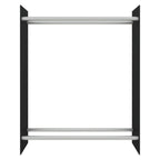 Polttopuuteline musta 80x35x100 cm karkaistu lasi