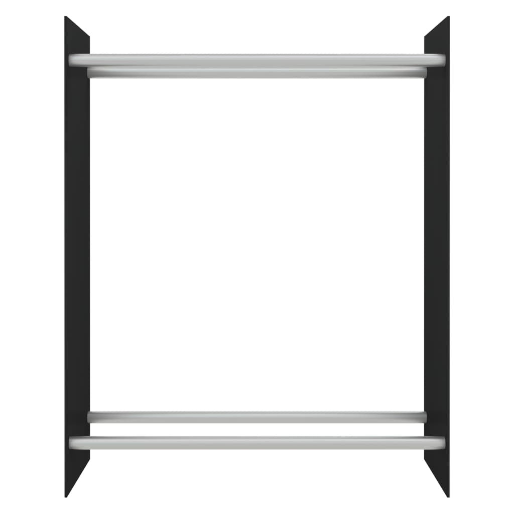 Polttopuuteline musta 80x35x100 cm karkaistu lasi