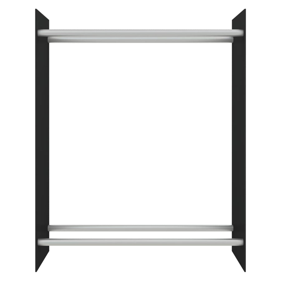 Vedställ, svart, 80x35x100 cm, härdat glas
