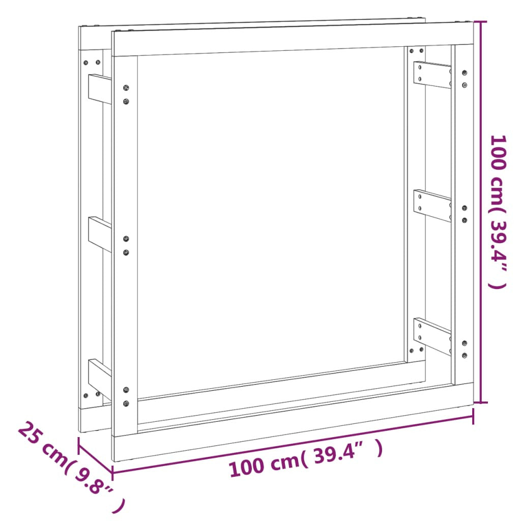 Vedställ 100x25x100 cm massiv furu
