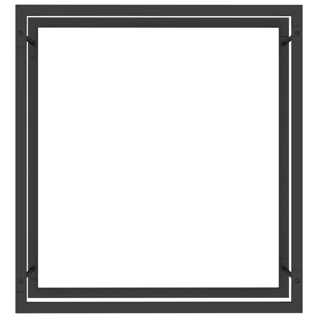 Polttopuuteline mattamusta 80x28x86 cm teräs