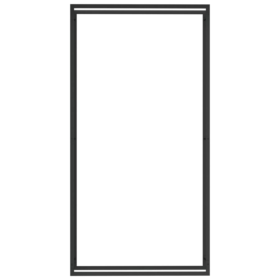 Polttopuuteline mattamusta 110x28x214 cm teräs