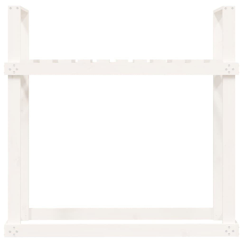 Polttopuuteline valkoinen 110x35x108,5 cm täysi mänty