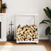 Klapiteline med hjul, vit, 76,5x40x108 cm, massiv furu