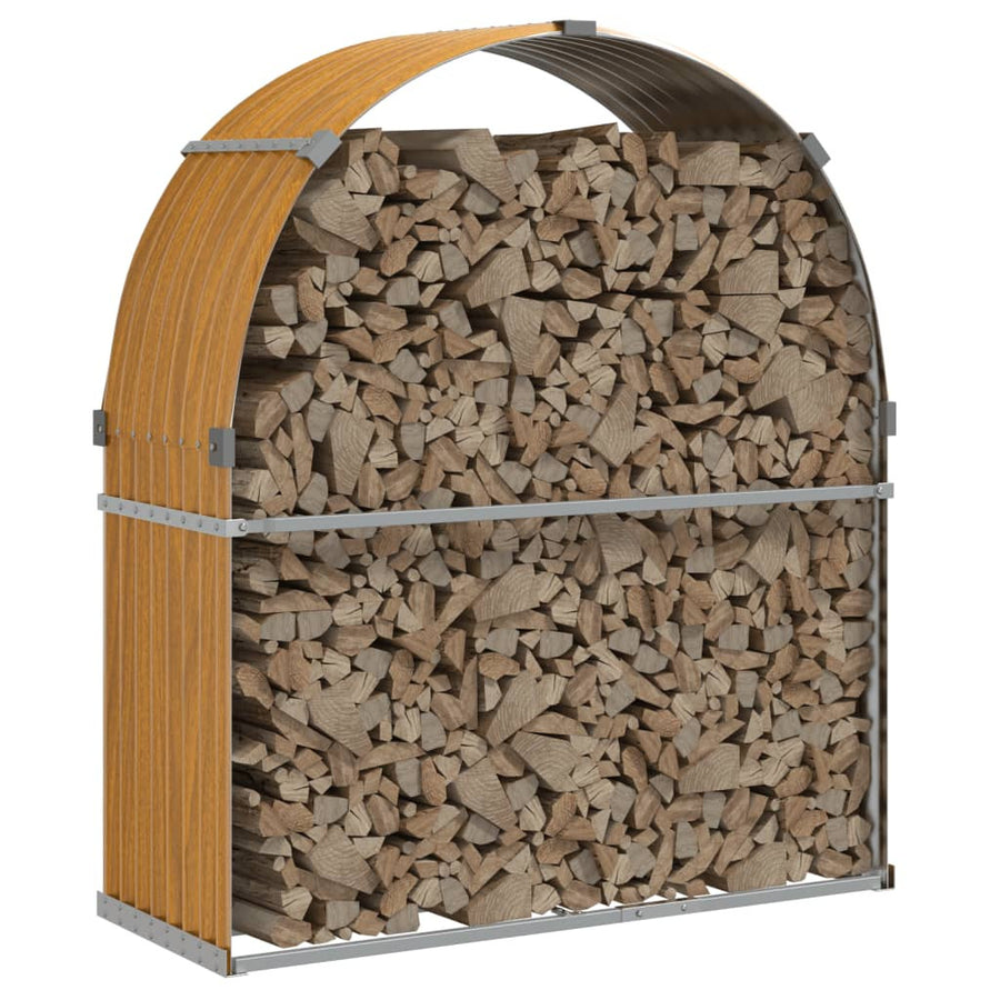 Vedställ, ljusbrunt, 120x45x140 cm, galvaniserat stål