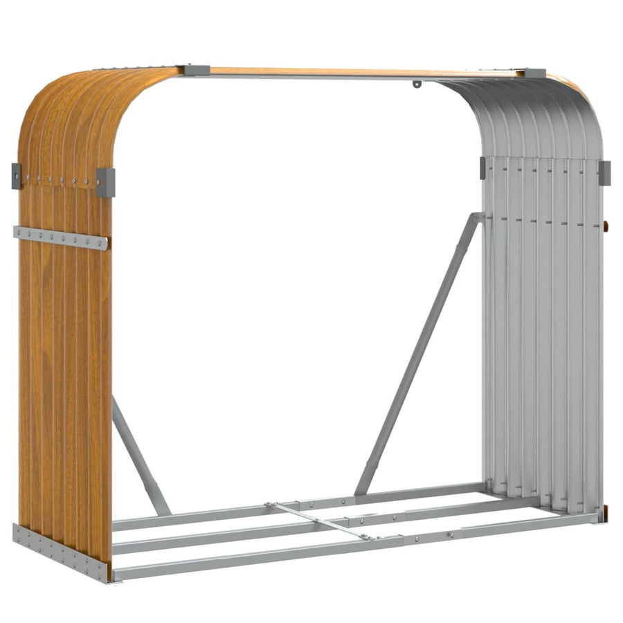 Vedställ, ljusbrunt, 120x45x100 cm, galvaniserat stål
